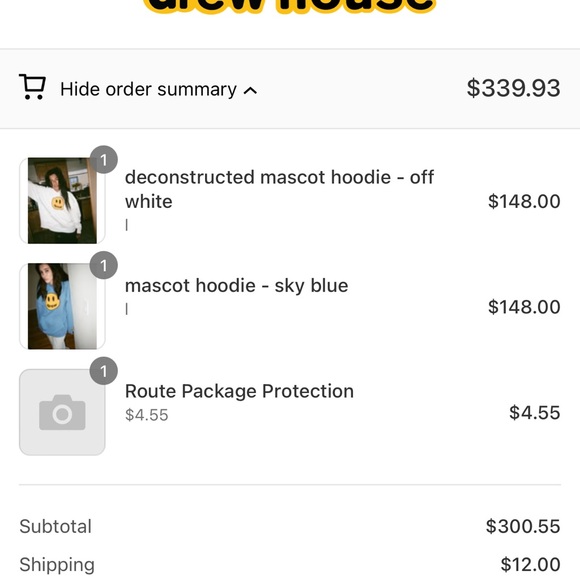 Drew House Hoodie size L Sky Blue Justin Bieber - Picture 16 of 16